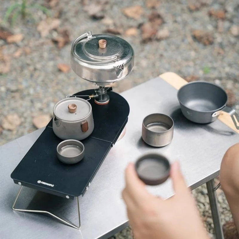 Table ultra-légère et pliable en aluminium à cadre pour cartouche de gaz "Fire-Maple - Petrel Ultralight Folding Table"
