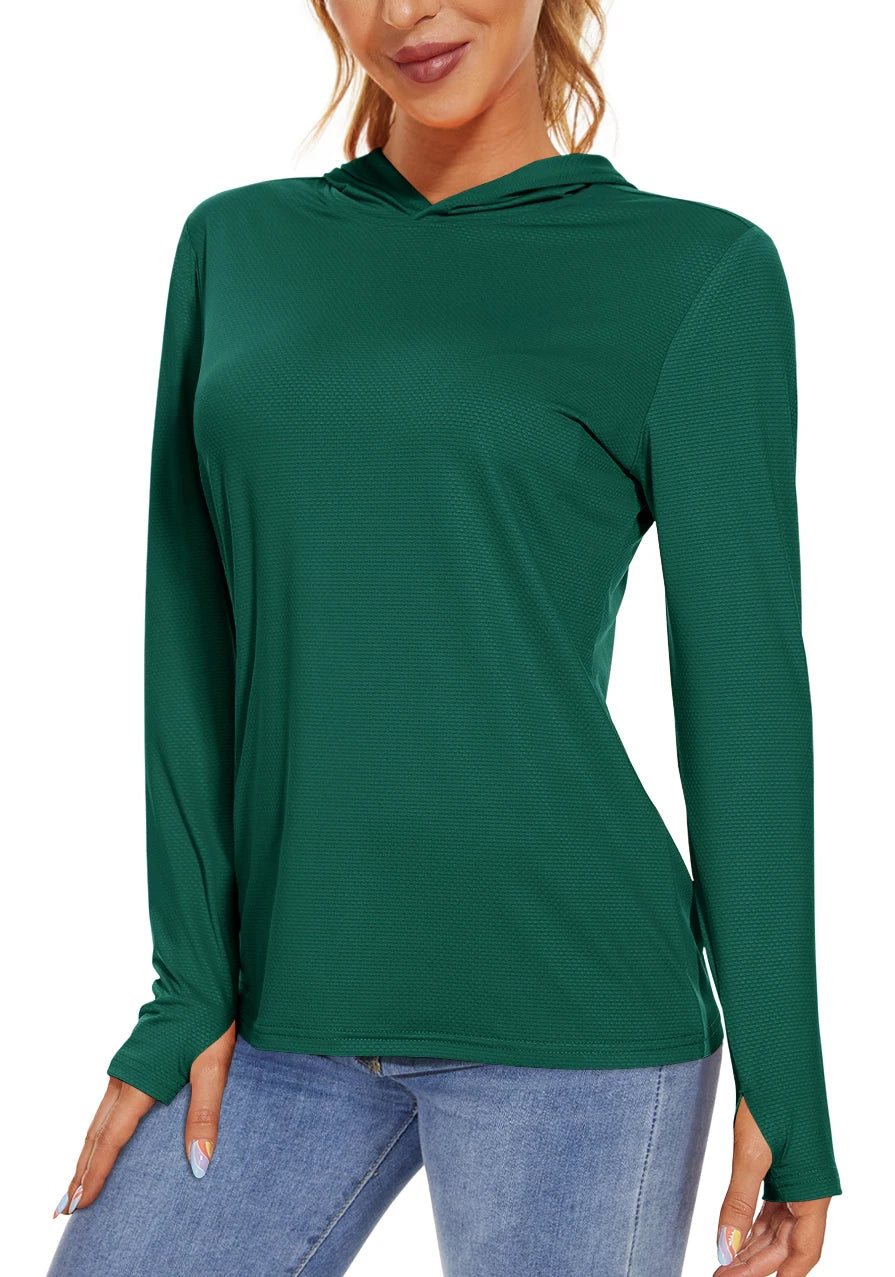 T-shirt à capuche avec protection UV/solaire UPF 50+ "TACVASEN - TS251"