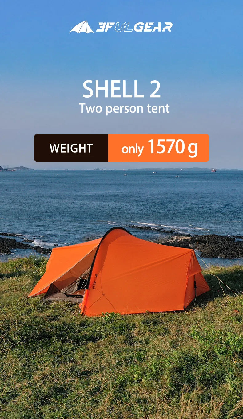 3F UL GEAR SHELL 2 personnes tente extérieure Camping tente randonnée ultraléger parasol coupe-vent cabine tente Planète Rando