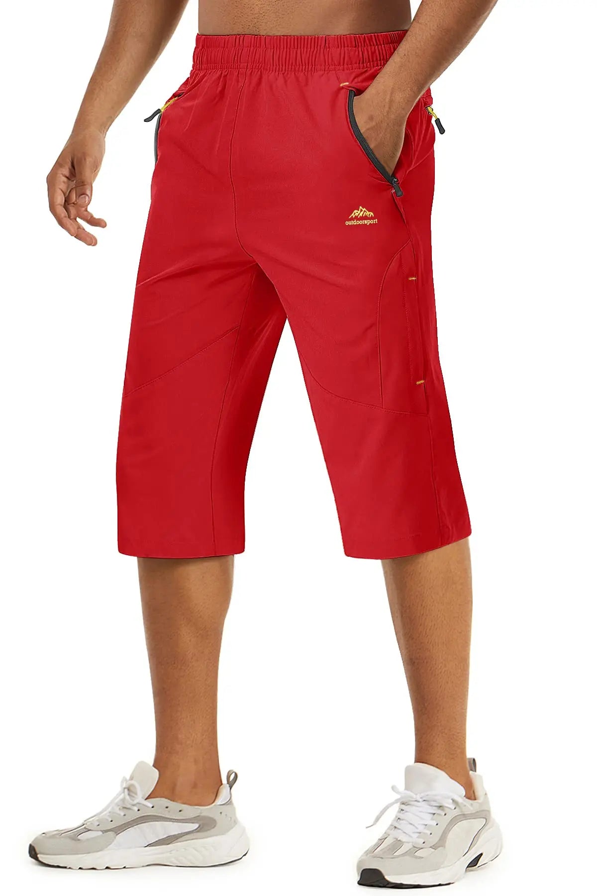 TACVASEN-Short capri d'été pour homme, vêtement long à séchage rapide, pour randonnée, camping, montagne, travail, poche zippée, pêche en plein air, 3/4 Planète Rando