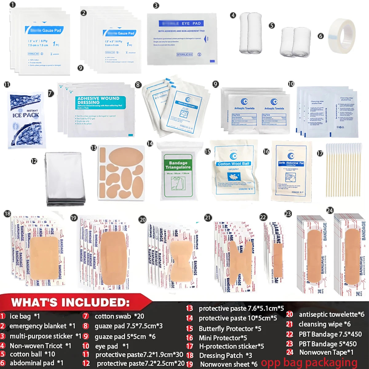 Trousse de premiers secours avec 135 articles médicaux "First Aid Purpose - JJB07"
