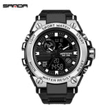 SANDA-Montre-bracelet de sport étanche pour homme, haut de gamme, montres de luxe pour homme, militaire, montre de l'armée, affichage des touristes SANDA