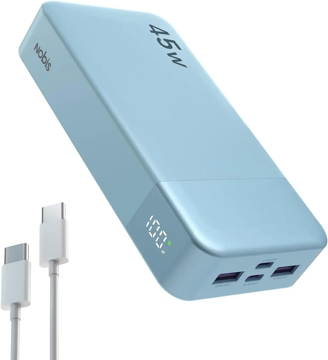 Batterie externe de 20 000 mAh, charge rapide 45 W avec affichage LED "NOBIS - N4520"