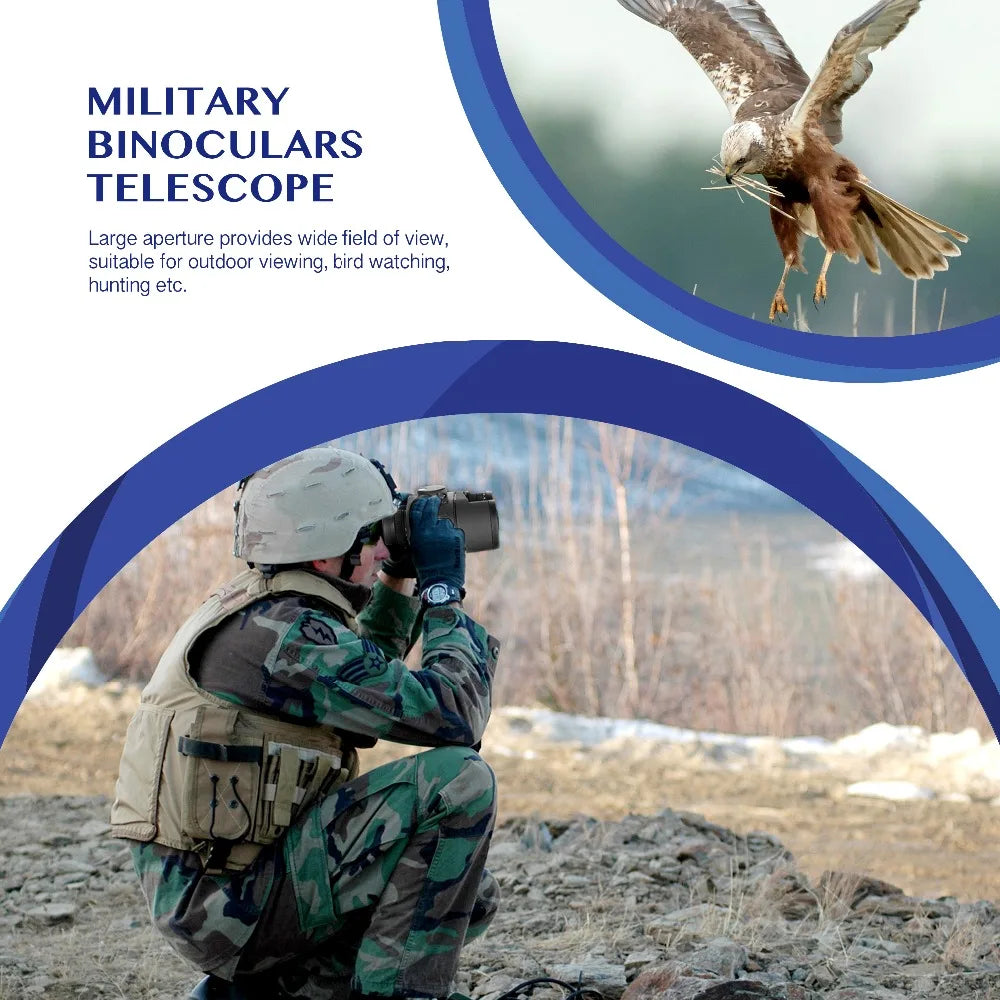 Jumelles 10x50 télescope militaire marin adultes étanche avec télémètre boussole BAK4 prisme HD observation des oiseaux pour la chasse Bostron