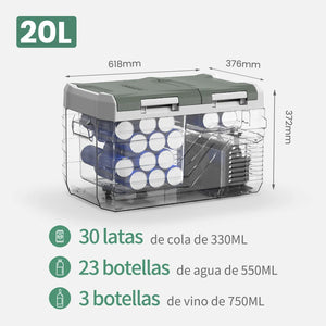 Alpicool NLS 20L 30L 40L réfrigérateur de voiture Mini réfrigérateur congélateur 12 V refroidisseur à compresseur Portable 12/24 V DC 100-240 V AC pour le Camping Planète Rando