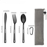 Ensemble de 3 couverts portables en acier inoxydable "Shinetrip - Kitchen portable set"