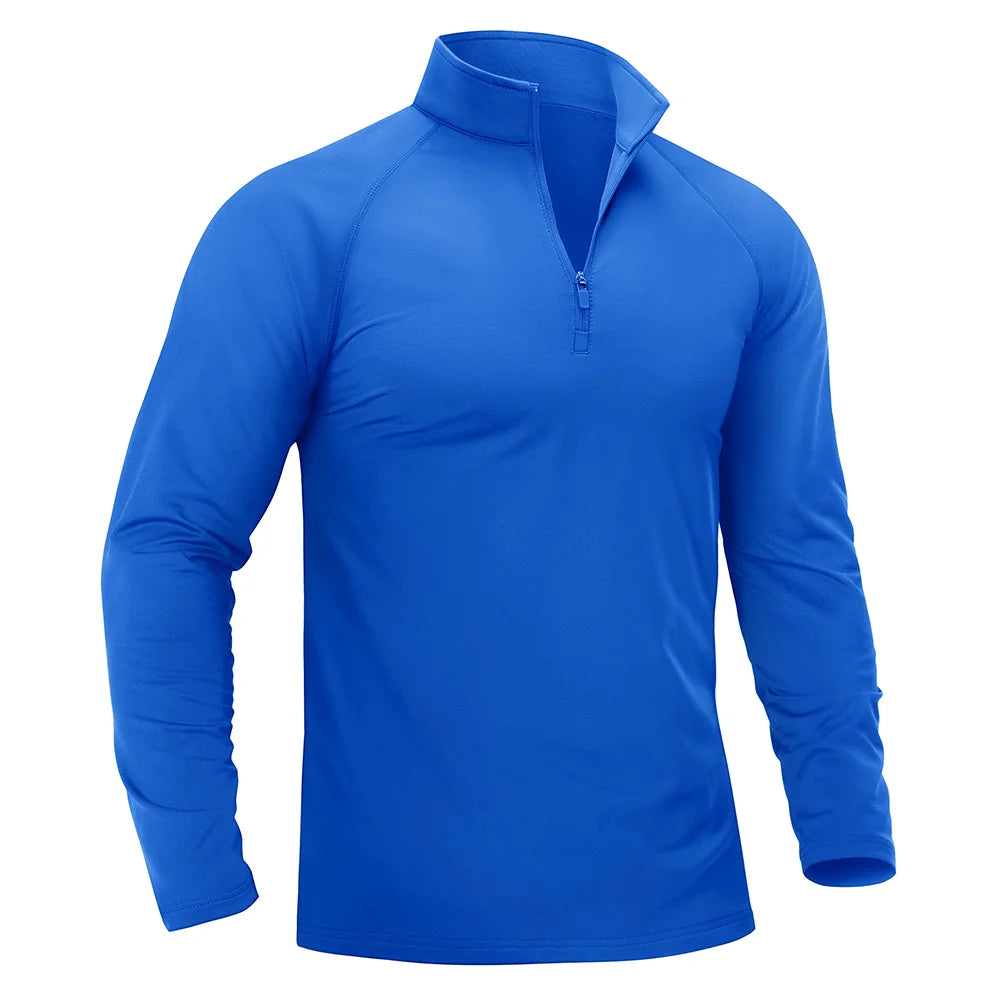 T-shirt thermique / sweat-shirt polaire à fermeture éclair 1/4 et manches longues pour homme "TACVASEN - TS321"