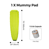 Matelas gonflable ultraléger avec pompe intégrée R-Value 9.4 confort -35°C "FLEXTAILGEAR - TINY Sleeping pad R09"