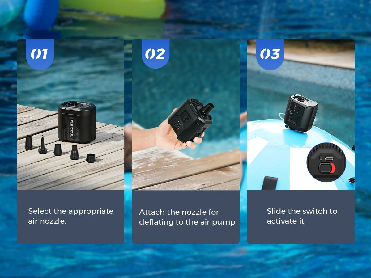 FLEXTAIL EVO PUMP 3 - 1000L/min pompe à Air électrique à haut débit d'air pompe de Camping à remplissage rapide pour lit d'air matelas piscine flotteurs bateaux Planète Rando