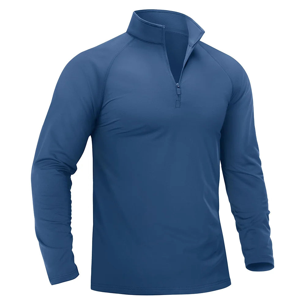 T-shirt thermique / sweat-shirt polaire à fermeture éclair 1/4 et manches longues pour homme "TACVASEN - TS321"