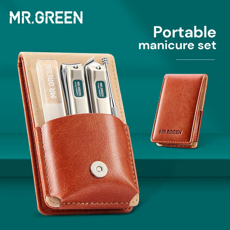 MR.GREEN-Ensemble de manucure portable en acier inoxydable, coupe-ongles, kit d'outils de voyage, coffret cadeau pour amis ou famille MR.GREEN