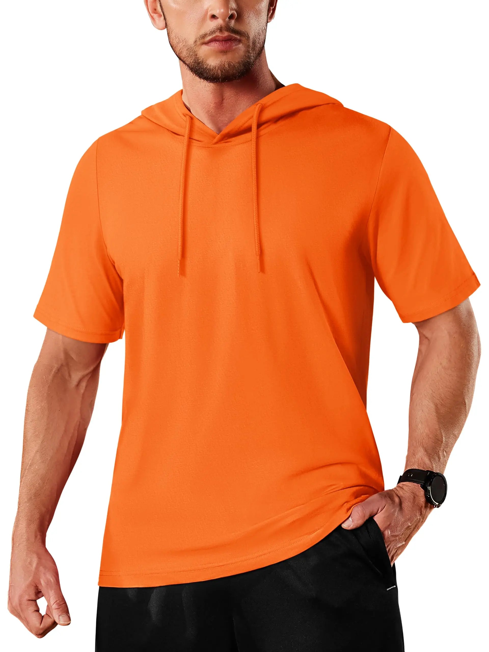 T-shirt à capuche légers en coton pour l'été, manches courtes "TACVASEN - TS300"