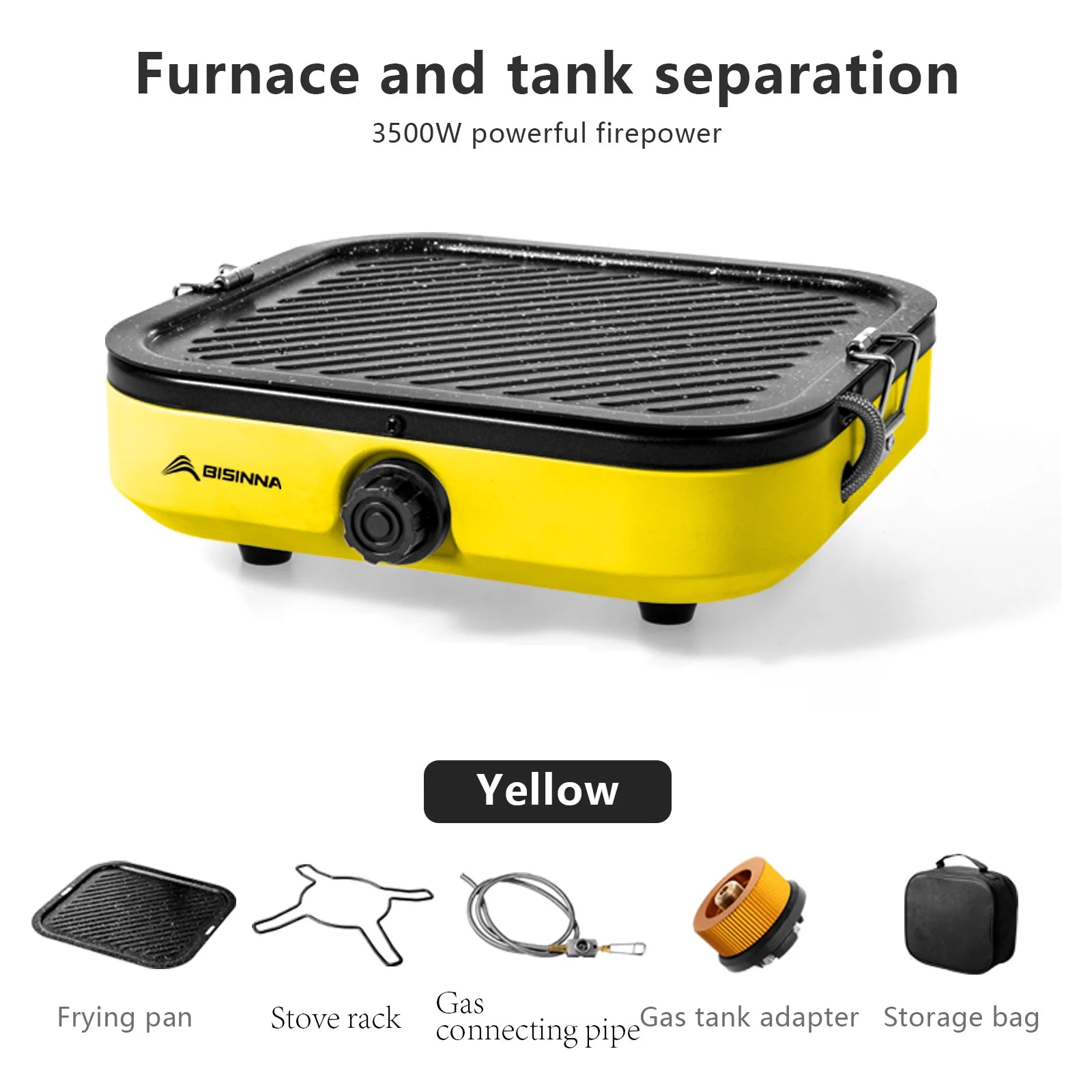Réchaud à gaz de camping à haute puissance de combustion "BISINNA - SK219"