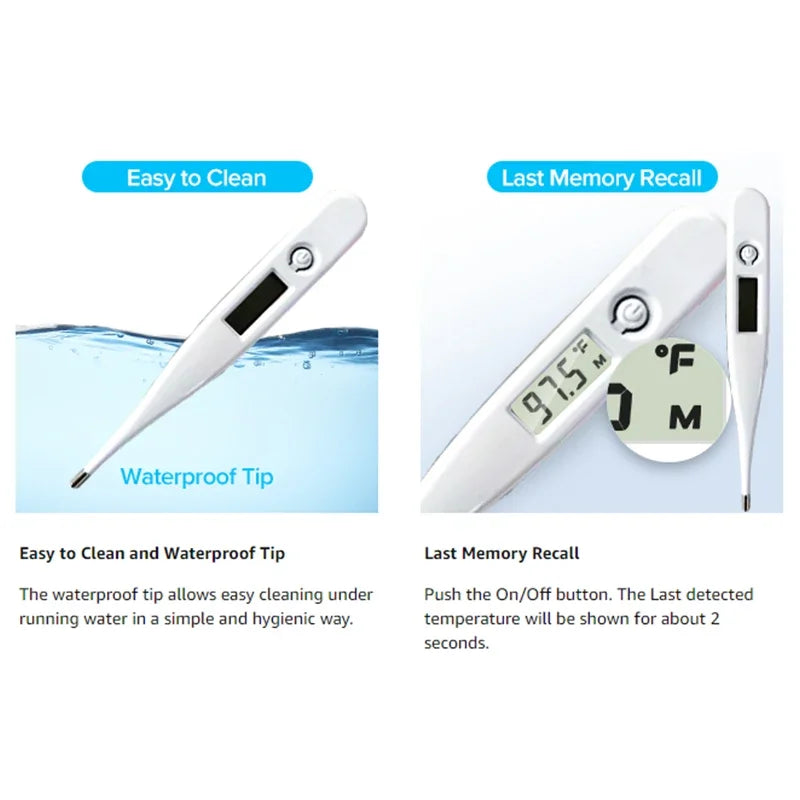 Thermomètre numérique 1-2P pour la fièvre, corps basal, aisselles ou rectales, écran LCD électronique, mesure de haute précision, chaleur intelligente MKZT