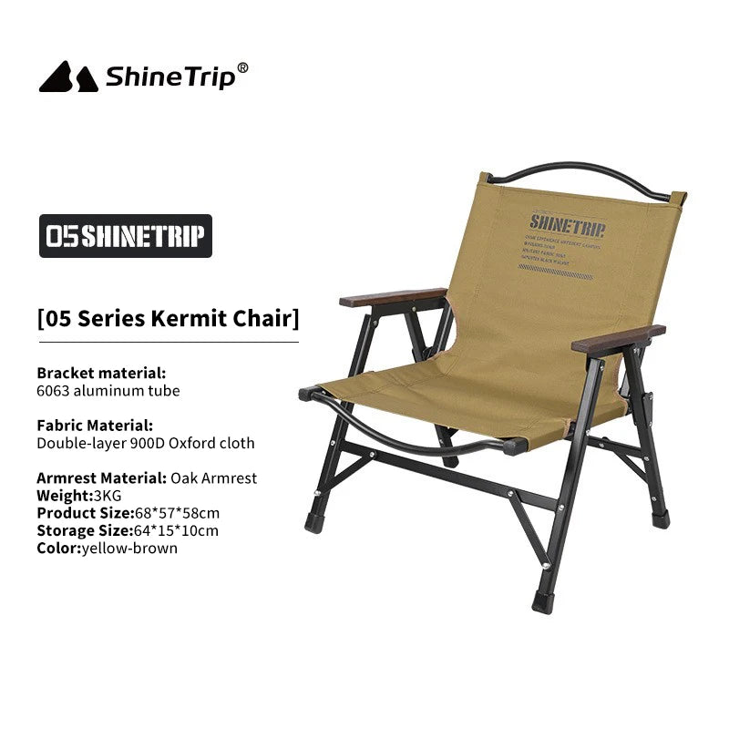 Chaise tactique d'extérieur légère et pliable en aluminium 3kg "ShineTrip - Kermit 05"