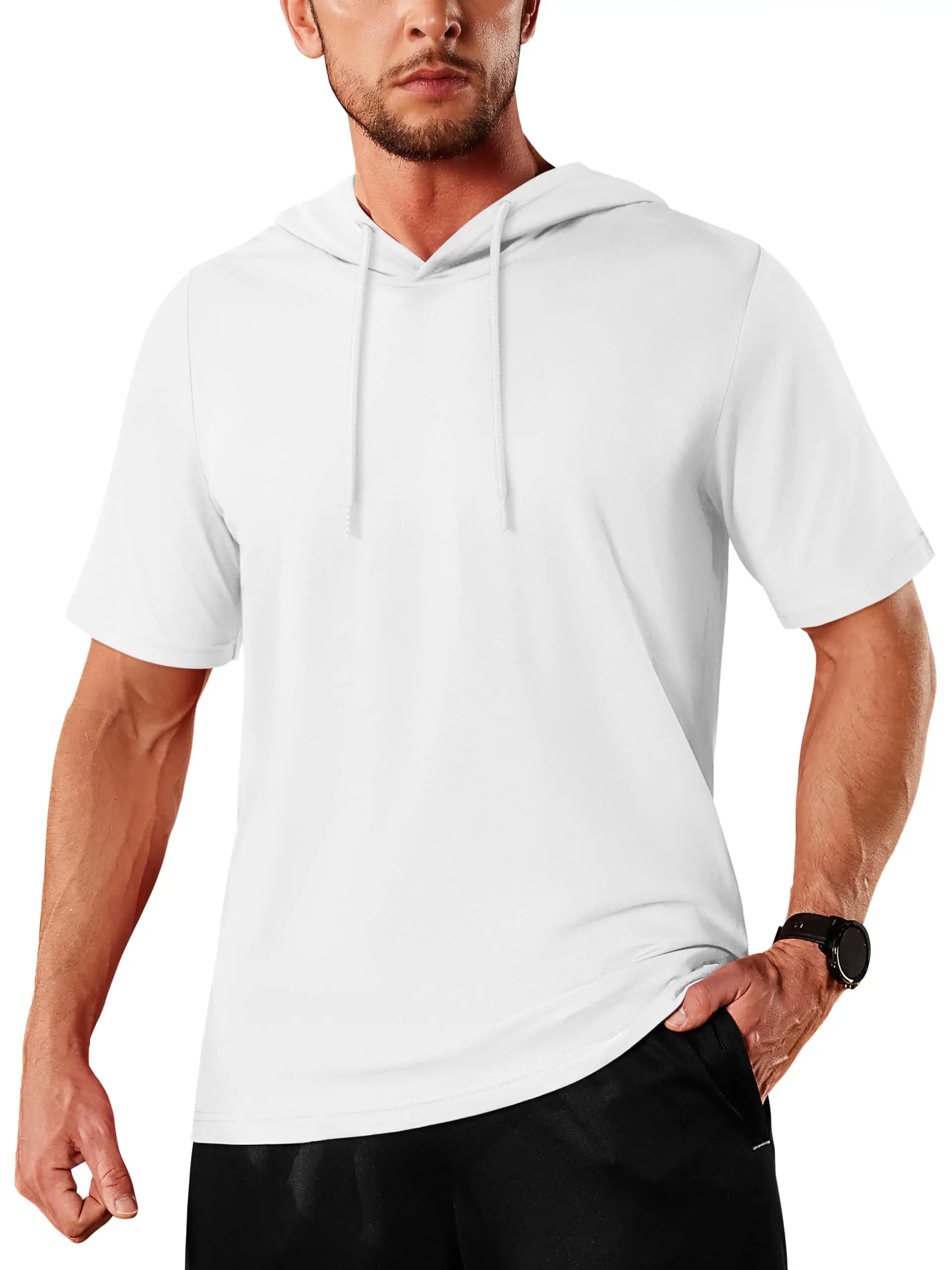 T-shirt à capuche légers en coton pour l'été, manches courtes "TACVASEN - TS300"