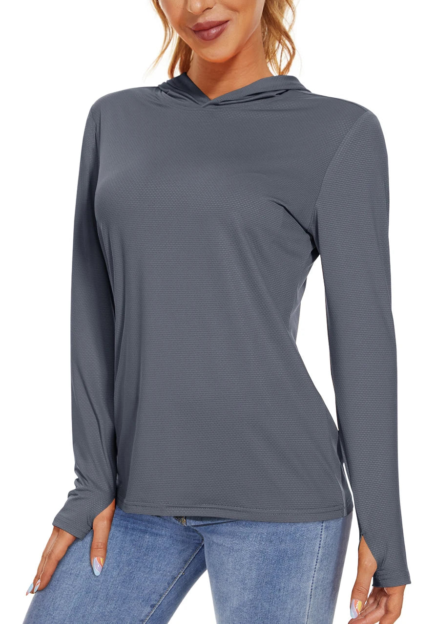 T-shirt à capuche avec protection UV/solaire UPF 50+ "TACVASEN - TS251"