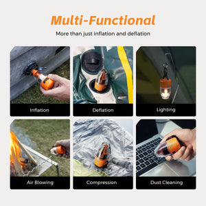 FLEXTAIL MAX PUMP 3 - Pompe à air électrique, pompe de camping portable avec lumière ambiante à 3 niveaux pour lit pneumatique, matelas de couchage, sac sous vide Planète Rando