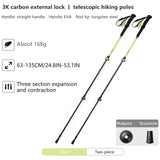 Lot de 2 bâtons de randonnée 3 sections 100% fibres de carbone ultra-léger 335g la paire "BISINNA - DL023"
