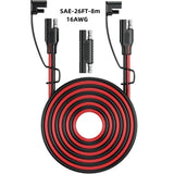 Rallonge pour allume-cigare 12 V/24 V Planète Rando, câble spiralé de 8 m, connecteurs SAE, sécurité camping et plein air.