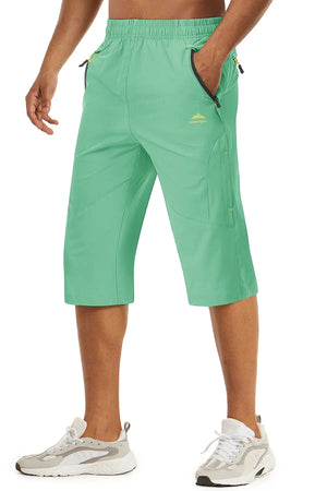 TACVASEN-Short capri d'été pour homme, vêtement long à séchage rapide, pour randonnée, camping, montagne, travail, poche zippée, pêche en plein air, 3/4 Planète Rando