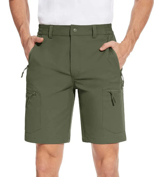 TACVASEN Short cargo d'été à 5 poches zippées, séchage rapide, pour homme, short de pêche, extensible, pour la randonnée en plein air, short de travail en nylon, léger Planète Rando