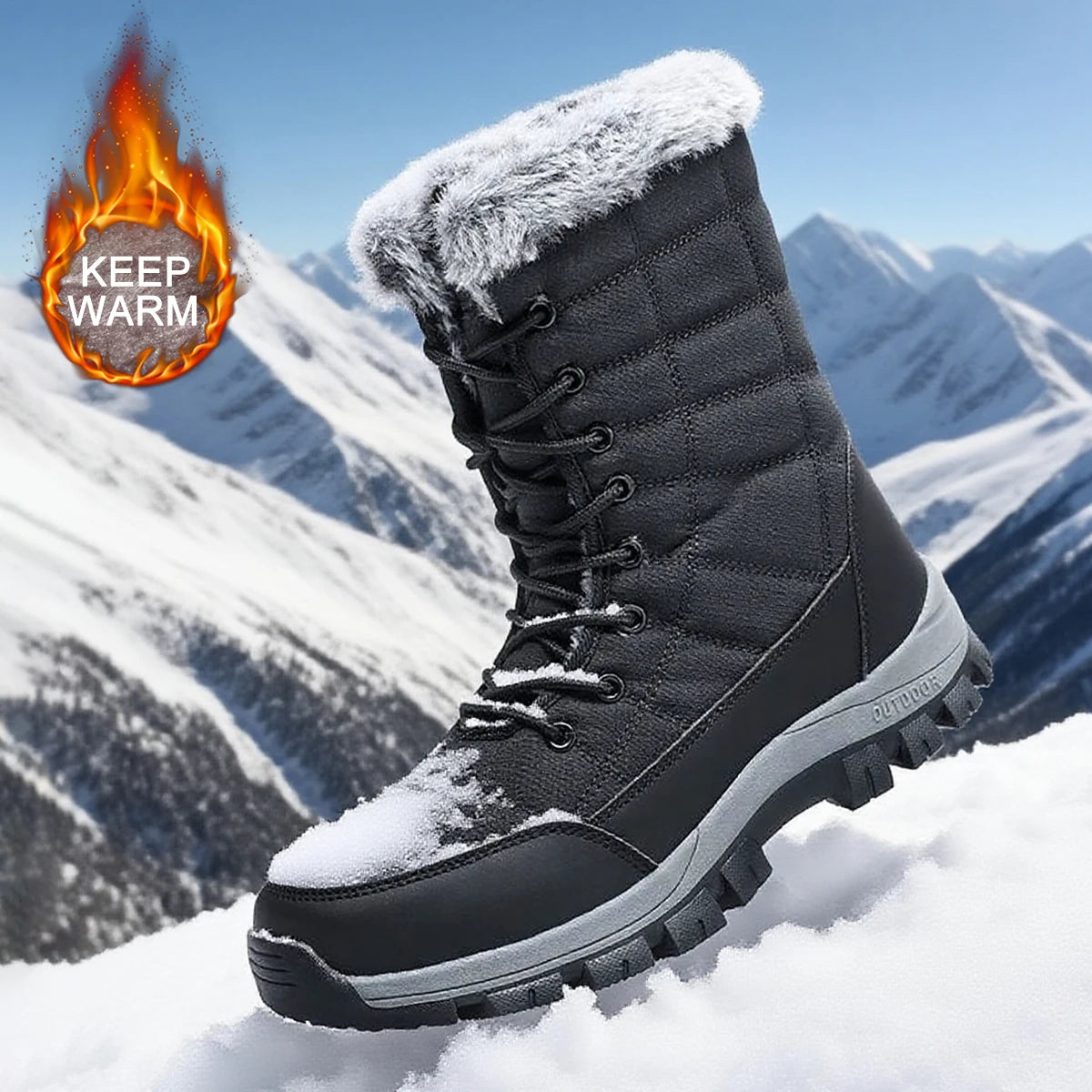 Après-ski / bottines d'hiver imperméables avec doublure polaire pour homme "PUAMSS - G1081"