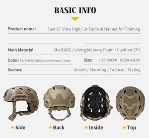 Emersongear – casque tactique rapide SF Ultra haut, pour entraînement de la tête, protection ABS, couvre-chef de chasse et de cyclisme Airsoft Planète Rando