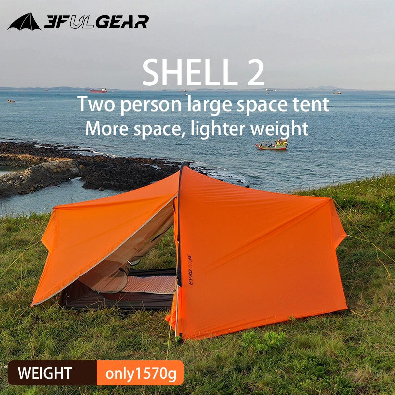 3F UL GEAR SHELL 2 personnes tente extérieure Camping tente randonnée ultraléger parasol coupe-vent cabine tente Planète Rando