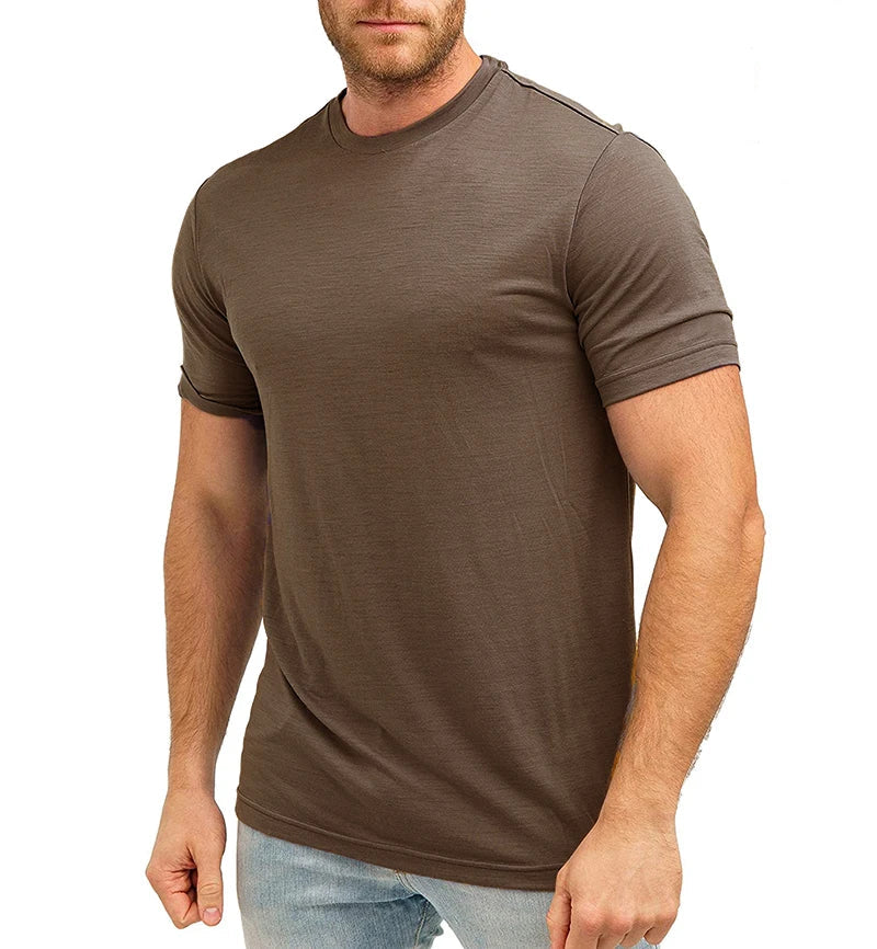 T-shirt technique 100 % laine mérinos à séchage rapide et anti-odeurs pour homme "SERBEWAY - SW200"