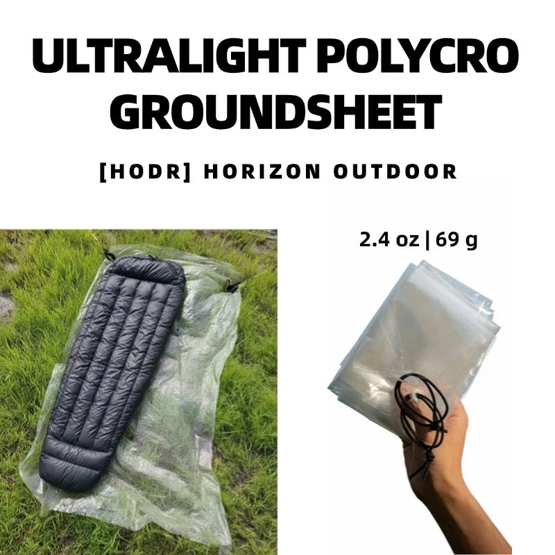 Tapis de sol / bâche imperméable pour tente en film polycro ultraléger à partir de 60g  "Horizon Outdoor - Polycro ground sheet"
