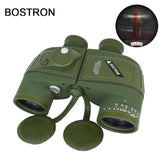 Jumelles 10x50 télescope militaire marin adultes étanche avec télémètre boussole BAK4 prisme HD observation des oiseaux pour la chasse Bostron
