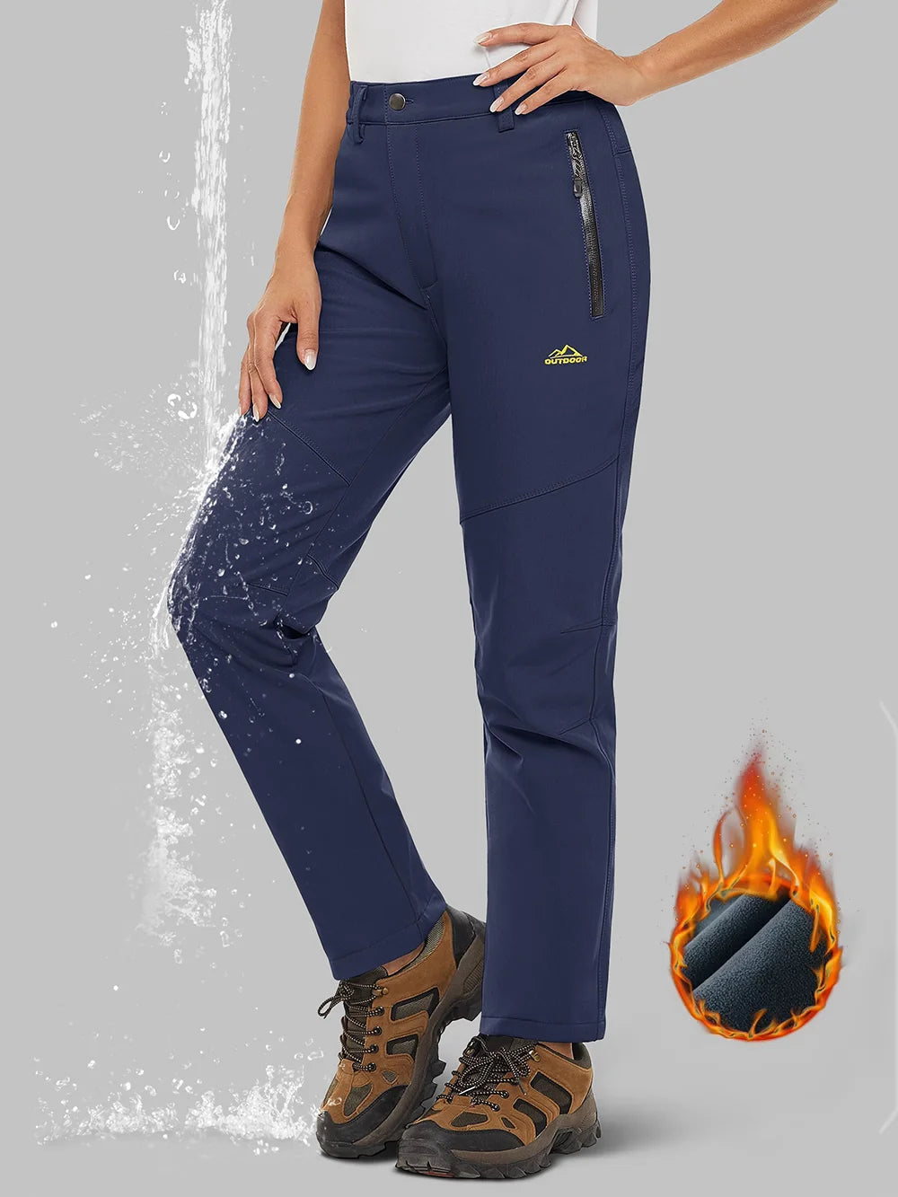 Pantalon de randonnée / alpnisime avec doublure polaire pour femme "TACVASEN - PT715"