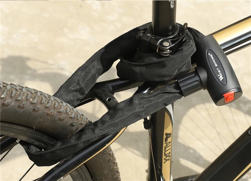 Antivol à chaîne en alliage d'acier dur pour vélo électrique, VTC et VTT "WEST BIKING - Chain Lock 00A" - Planète Rando