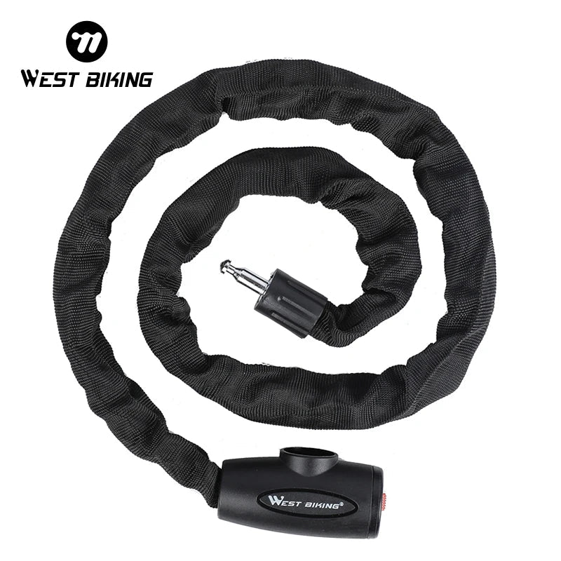 Antivol à chaîne en alliage d'acier dur pour vélo électrique, VTC et VTT "WEST BIKING - Chain Lock 00A" - Planète Rando
