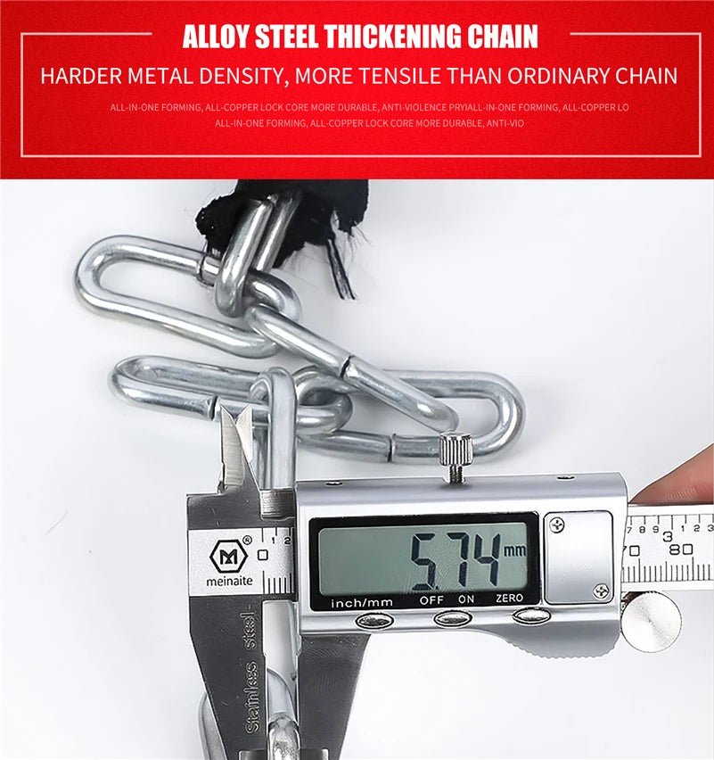 Antivol à chaîne en alliage d'acier dur pour vélo électrique, VTC et VTT "WEST BIKING - Chain Lock 00A" - Planète Rando