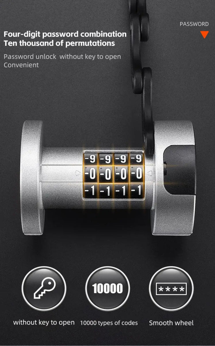 Antivol de vélo pliable à combinaison pour vélo électrique, VTC, VTT et gravel "WEST BIKING - PFL003" - Planète Rando