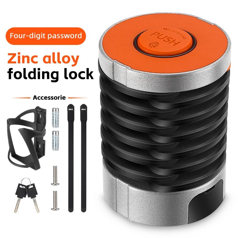 Antivol de vélo pliable à combinaison pour vélo électrique, VTC, VTT et gravel "WEST BIKING - PFL003" - Planète Rando