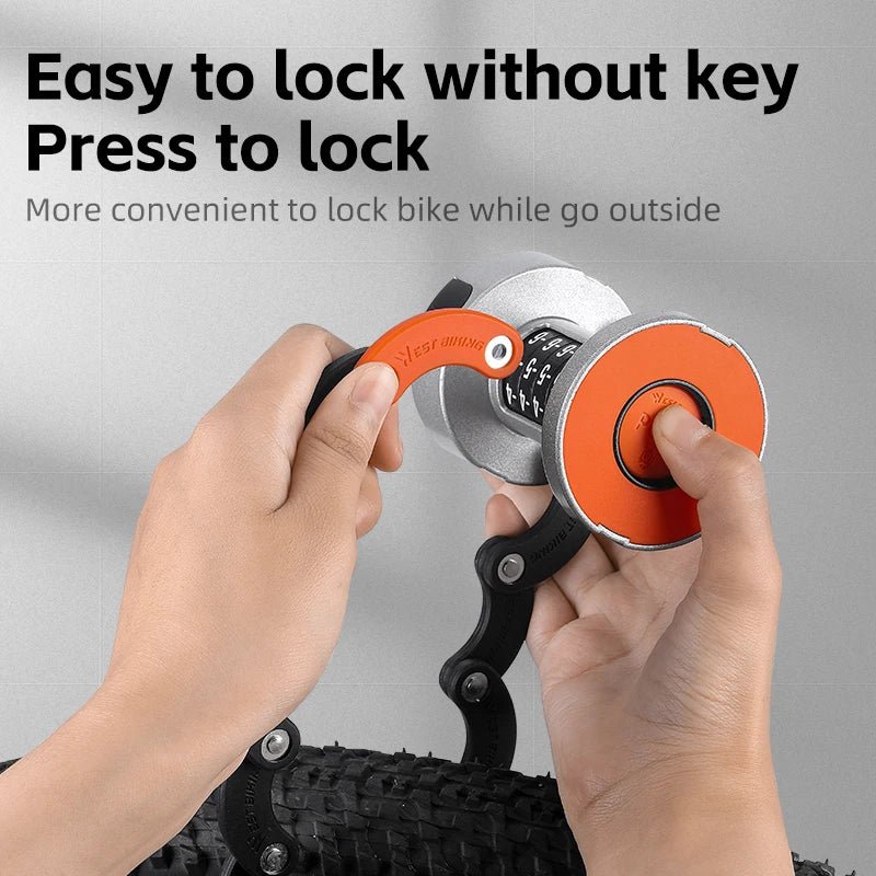 Antivol de vélo pliable à combinaison pour vélo électrique, VTC, VTT et gravel "WEST BIKING - PFL003" - Planète Rando