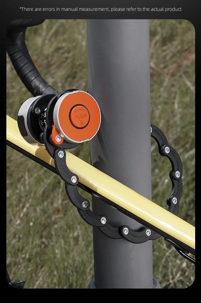 Antivol de vélo pliable à combinaison pour vélo électrique, VTC, VTT et gravel "WEST BIKING - PFL003" - Planète Rando