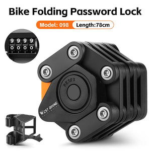 Antivol pliable avec 4 chiffres pour vélo électrique, vtc, gravel "WEST BIKING - PFLock" - Planète Rando