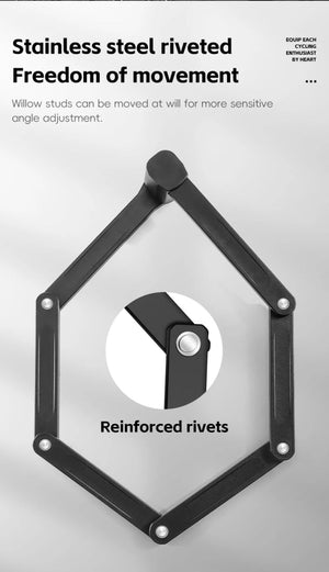 Antivol pliable de 87 cm en acier allié haute sécurité pour VTT, vélo de route, vélo électrique "WEST BIKING - PFL002" - Planète Rando