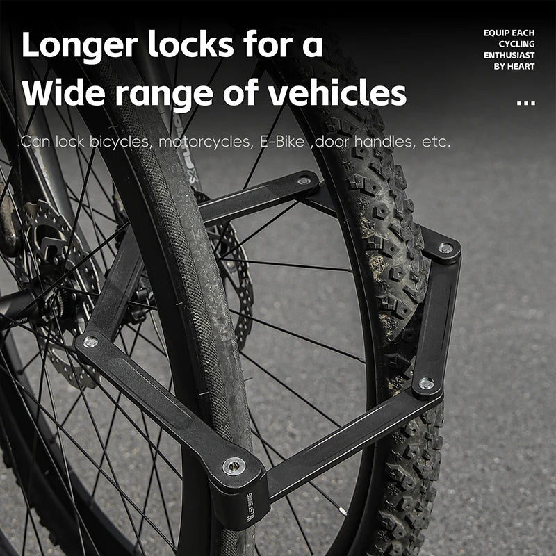 Antivol pliable de 87 cm en acier allié haute sécurité pour VTT, vélo de route, vélo électrique "WEST BIKING - PFL002" - Planète Rando