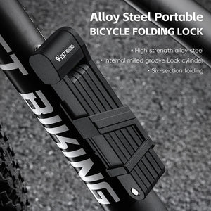 Antivol pliable de 87 cm en acier allié haute sécurité pour VTT, vélo de route, vélo électrique "WEST BIKING - PFL002" - Planète Rando