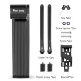 Antivol pliable de 87 cm en acier allié haute sécurité pour VTT, vélo de route, vélo électrique "WEST BIKING - PFL002" - Planète Rando