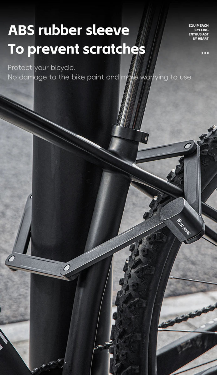 Antivol pliable de 87 cm en acier allié haute sécurité pour VTT, vélo de route, vélo électrique "WEST BIKING - PFL002" - Planète Rando