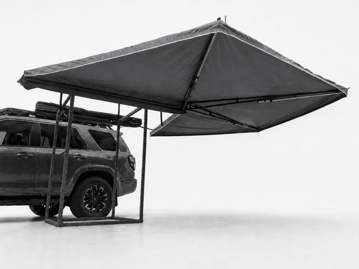 Auvent 270° pour voiture, SUV, 4x4 ou van en tissu oxford 600D résistant & imperméable anti - UV “Planète Rando – Aurora 270” - Planète Rando