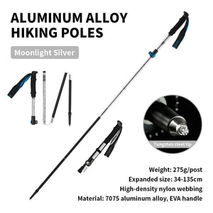 Bâton de randonnée ultraléger et pliable en alliage d'aluminium 275g "Naturehike - ST09 Walking Sticks" - Planète Rando
