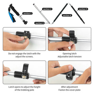 Bâton de randonnée ultraléger et pliable en alliage d'aluminium 275g "Naturehike - ST09 Walking Sticks" - Planète Rando