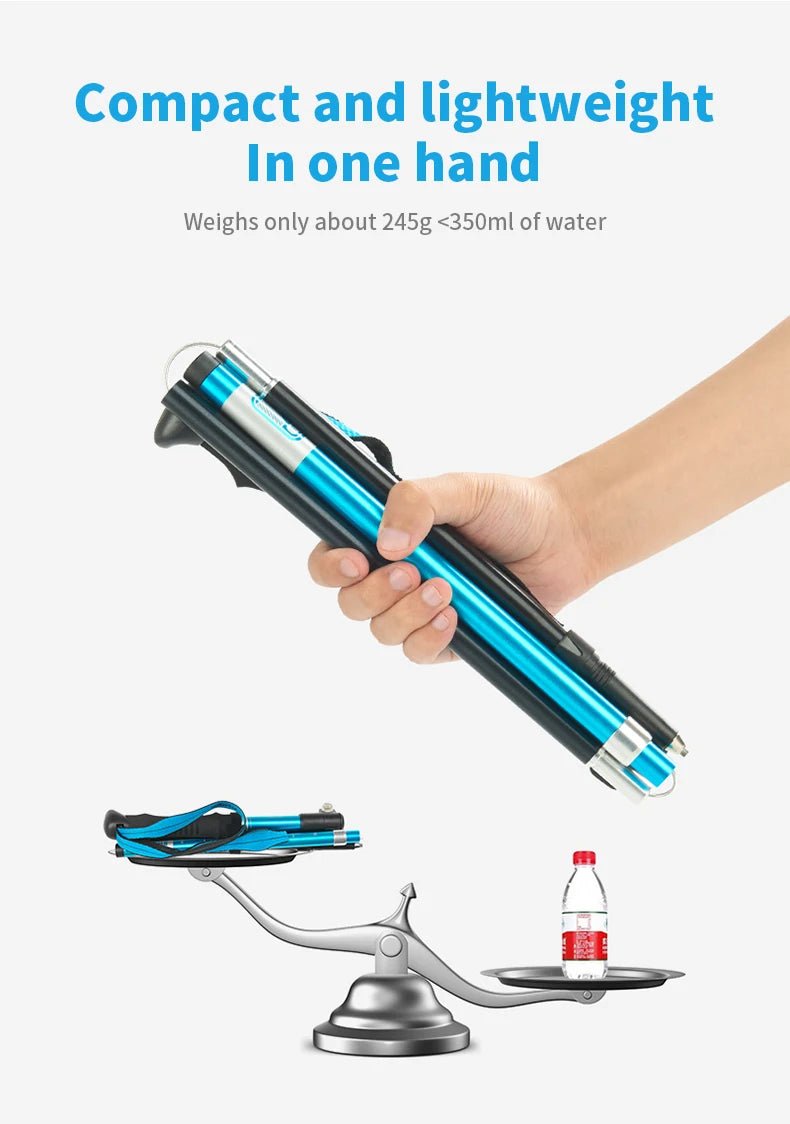 Bâton de randonnée ultraléger et pliable en alliage d'aluminium 275g "Naturehike - ST09 Walking Sticks" - Planète Rando